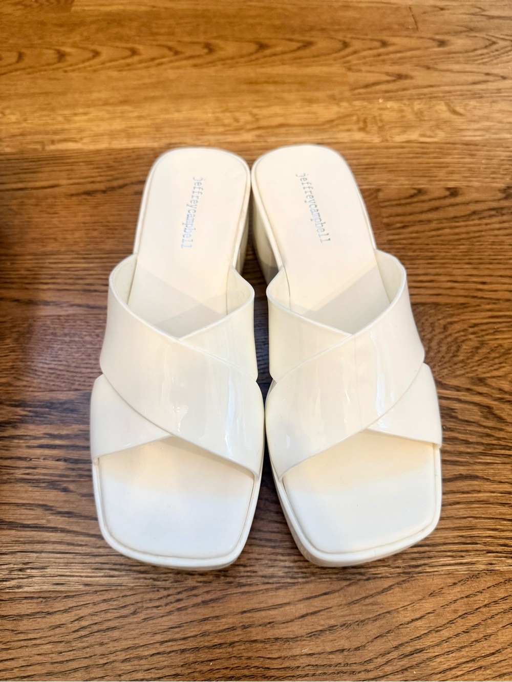 Jeffrey Campbell White Jelly Slide Sandals